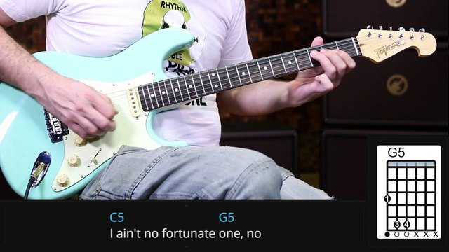 Creedence Clearwater Revival - Fortunate Son (como tocar - aula de guitarra )