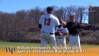 WP Baseball vs. New Jersey City (Senior Day; April 25, 2015)