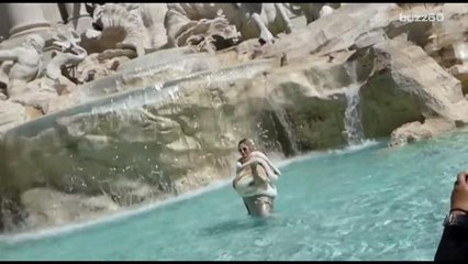 Woman Faces Huge Fine For Frolicking in Rome's Trevi Fountain
