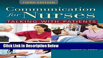 Books Communication For Nurses: Talking With Patients Full Online