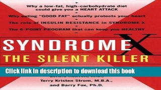 [PDF] Syndrome X: The Silent Killer: The New Heart Disease Risk Popular Colection