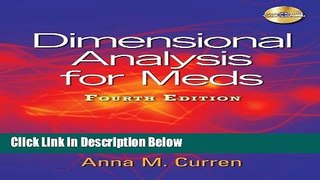 Books Dimensional Analysis for Meds, 4th Edition Free Online