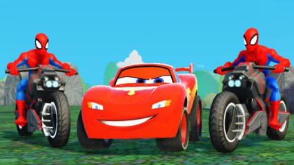 Spiderman Disney Cars Pixar Nursery Rhymes w- Lightning McQueen (Songs for Children with Action) HD