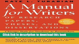 [PDF] A Manual for Writers of Research Papers, Theses, and Dissertations, Eighth Edition: Chicago