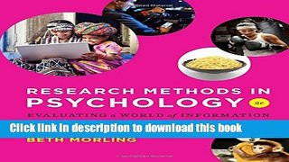 [PDF] Research Methods in Psychology: Evaluating a World of Information (Second Edition) Full Online