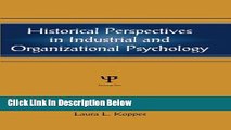 Books Historical Perspectives in Industrial and Organizational Psychology (Applied Psychology