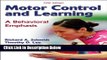 Books Motor Control and Learning: A Behavioral Emphasis Full Online