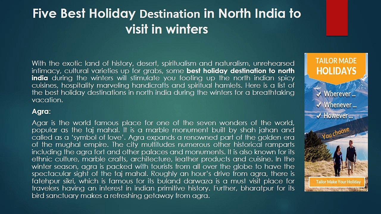 some best holiday destination in North India to visit in winters