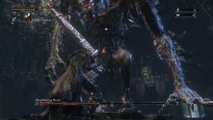 Bloodborne: Bloodletting Beast boss fight.