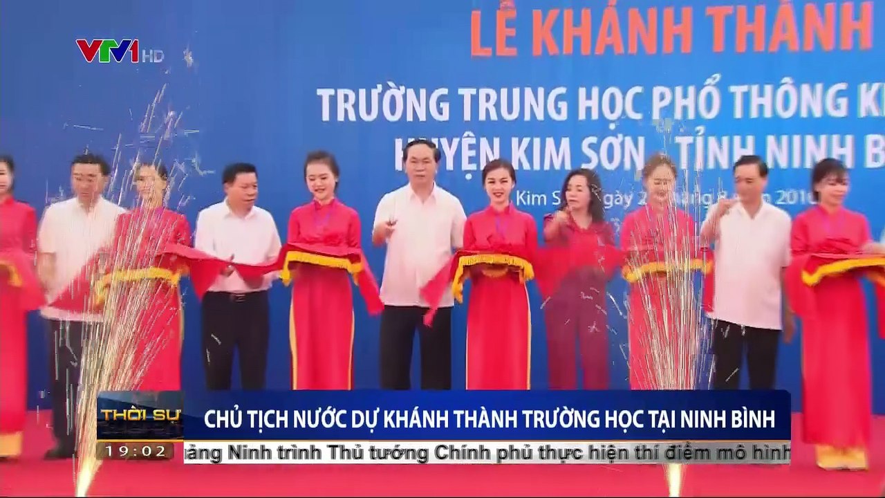 Chủ tịch nước Trần Đại Quang dự lễ khánh thành trường học tại Ninh Bình