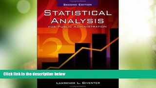 Must Have PDF  Statistical Analysis For Public Administration  Free Full Read Best Seller