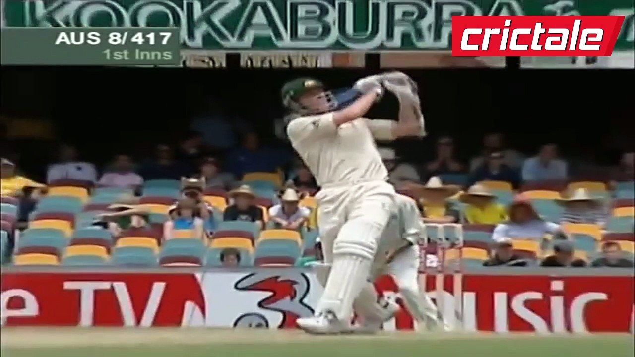 LONGEST SIX IN WORLD CRICKET HISTORY- BRETT LEE @ THE GABBA 2005 vs WEST INDIES