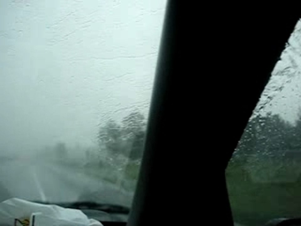 Tempête en voiture