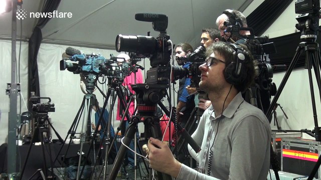 Conor McGregor speaks to the press after beating Nate Diaz