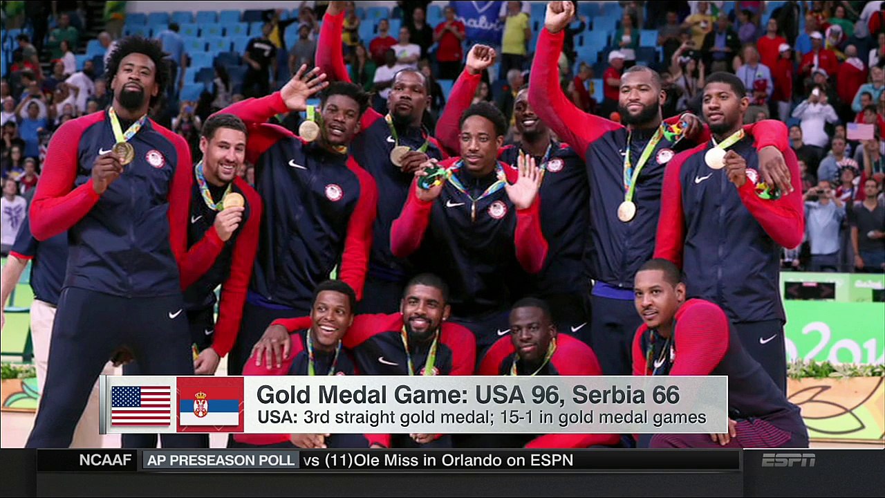 Carmelo Anthony & Kevin Durant interview after winning Olympic gold | 2016 Rio Olypics