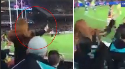 Woman fan threw banana  at port Aboriginal Eddie Betts during football match