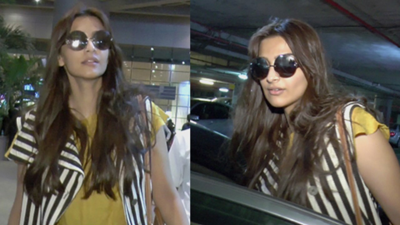 Sonam Kapoor In A New Look At Airport | Returns From Indian Film Festival of Melbourne