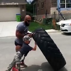Un ancien marine handicapé montre à un enfant qu'il peut continuer à courir malgré son handicape !