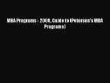 [PDF] MBA Programs - 2009 Guide to (Peterson's MBA Programs) Full Colection