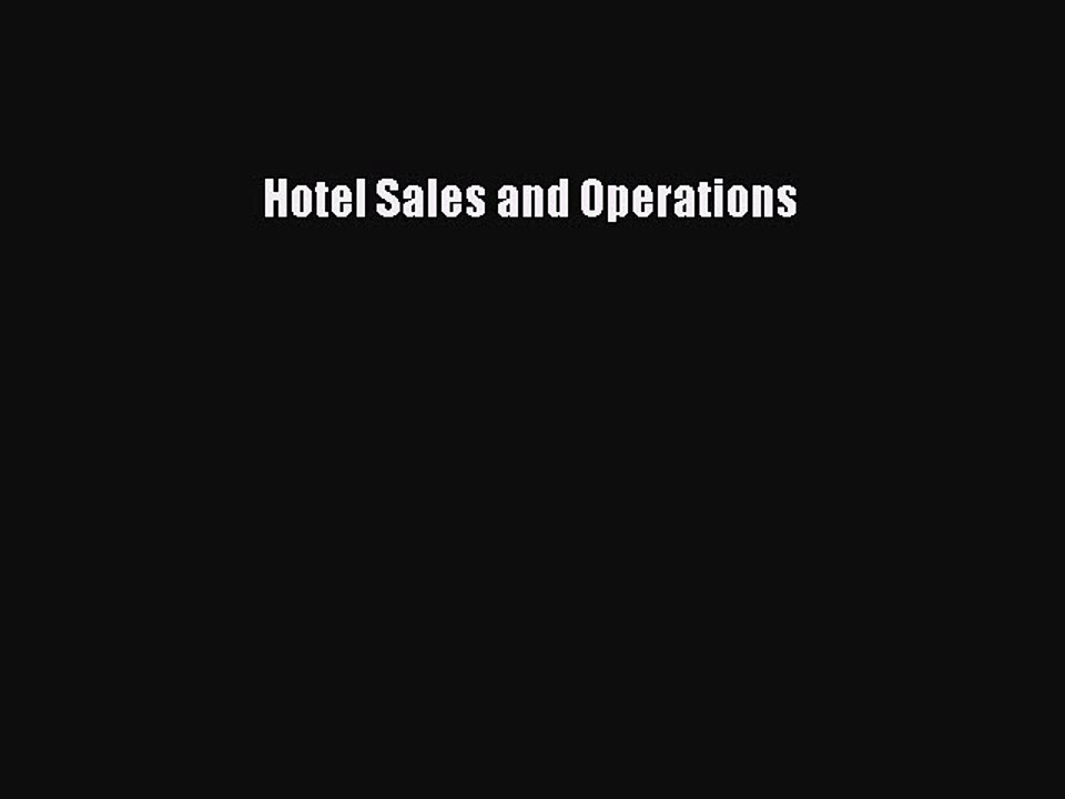 [PDF] Hotel Sales and Operations Popular Online