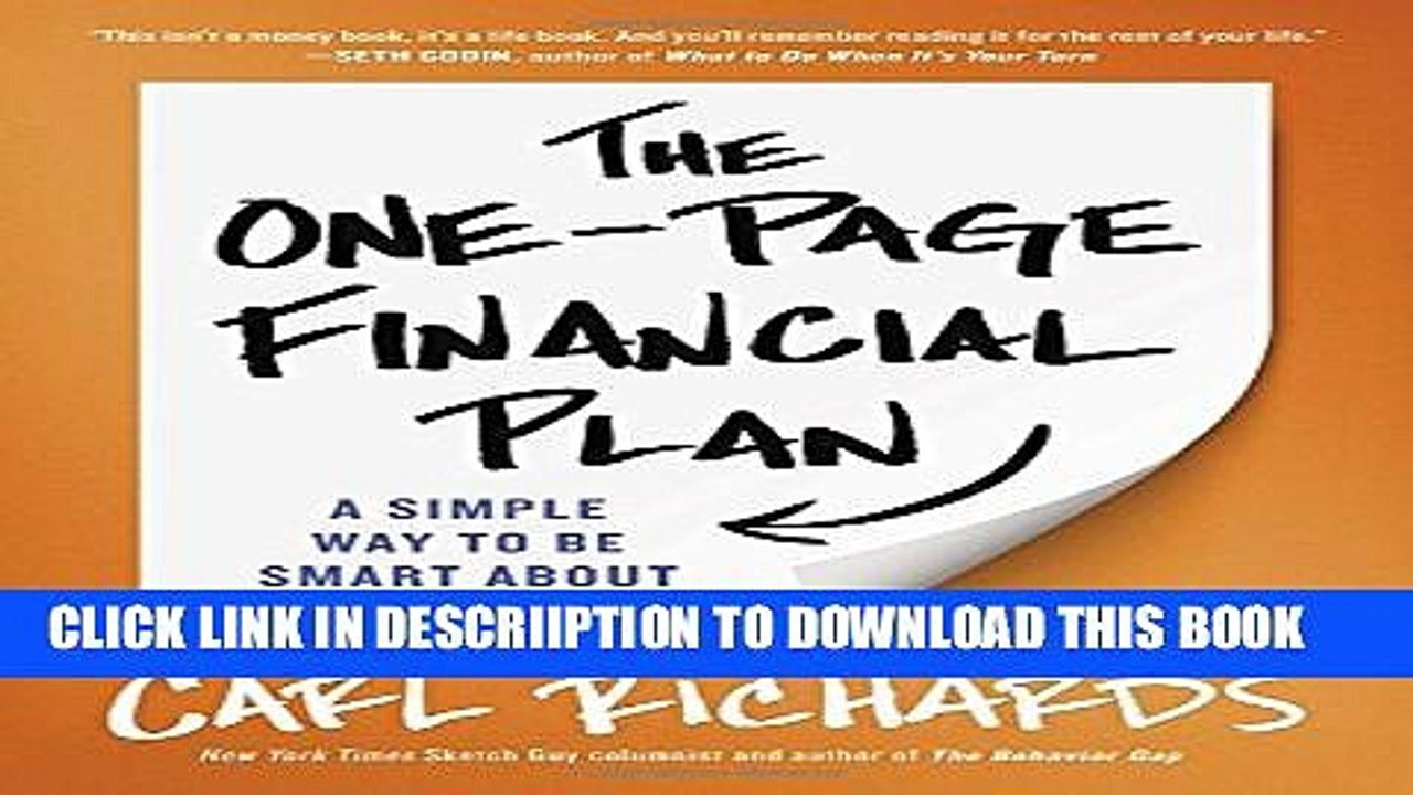 [Download] The One-Page Financial Plan: A Simple Way to Be Smart About Your Money Hardcover Free