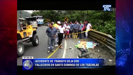 Dos fallecidos tras impacto de una moto contra bus interprovincial