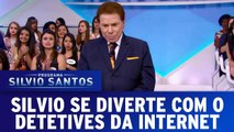 Silvio Santos se diverte no quadro Detetives da Internet