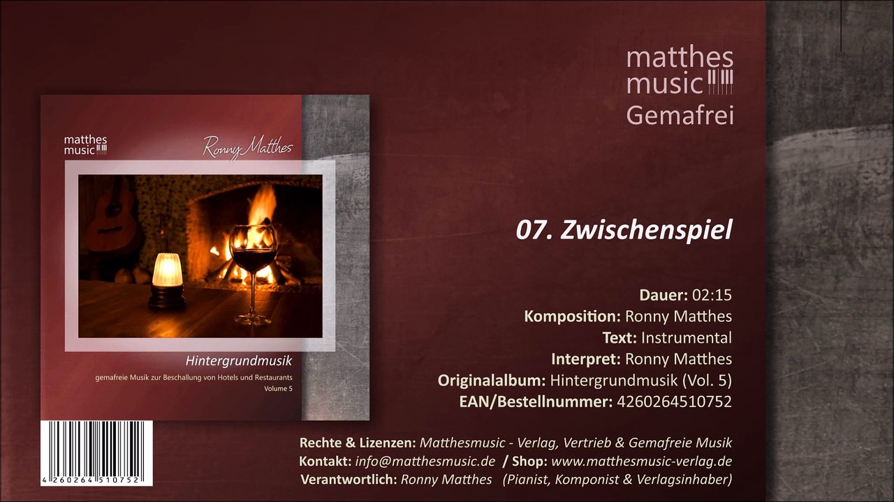 Zwischenspiel - Gemafreie Filmmusik (07/11) - CD: Hintergrundmusik zur Beschallung (Vol. 5)