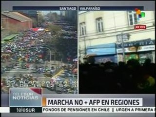 Chilenos marchan en todo el país para cambiar el sistema de pensiones