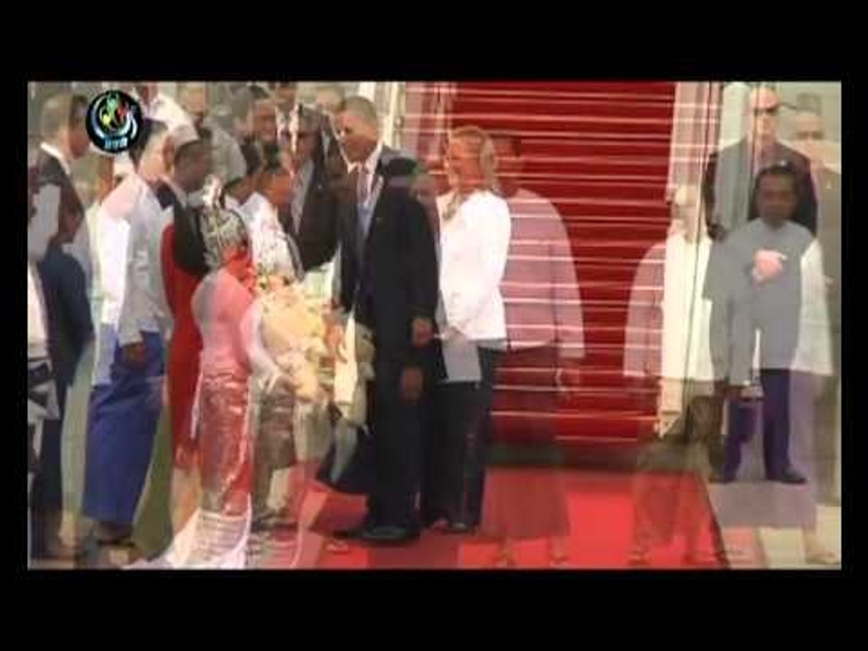 Obama arrives in Rangoon