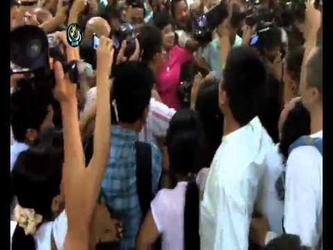 Zaganar arrives at airport after release