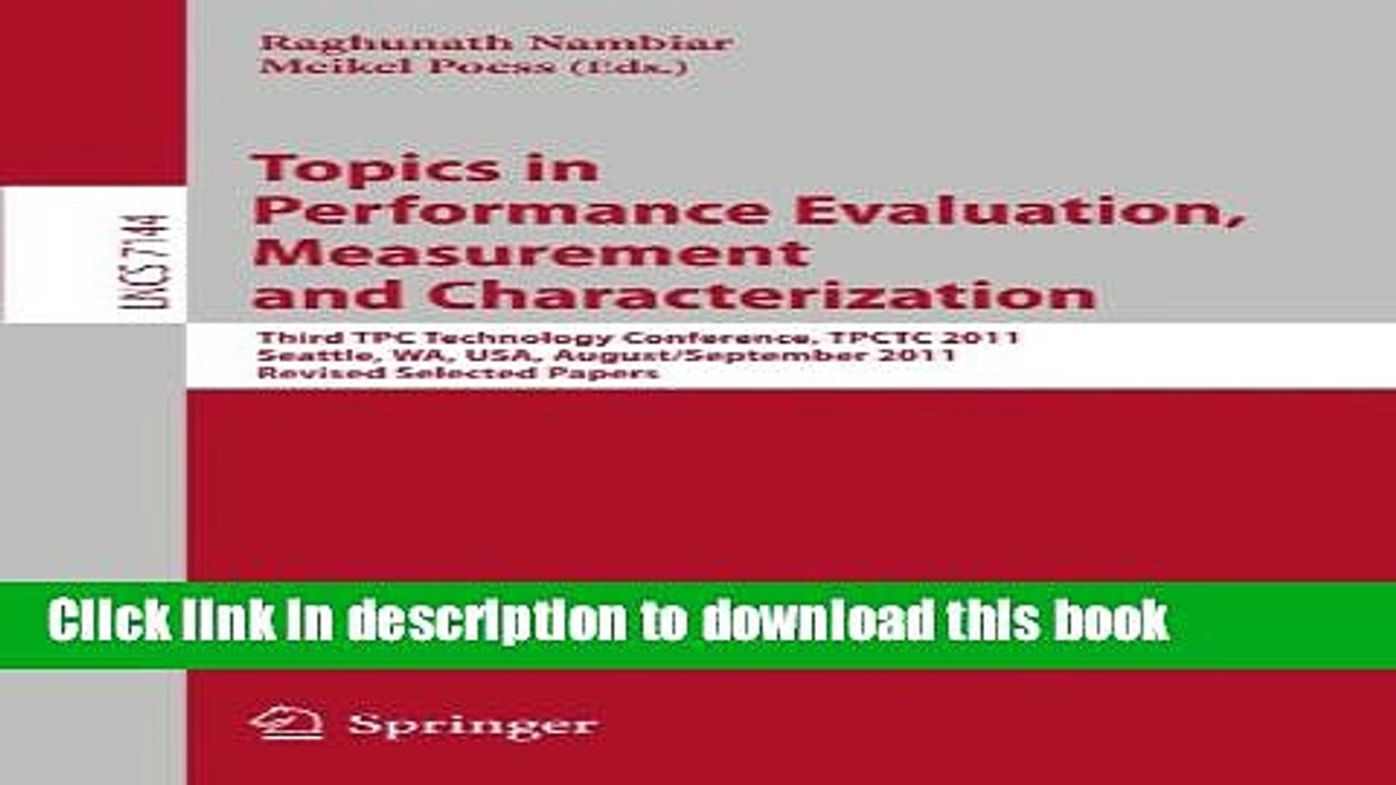 Read Topics in Performance Evaluation, Measurement and Characterization: Third TPC  Technology
