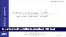 Read Enterprise Storage 2001 : From Back Office Afterthought to Strategic Buying Decisions  Ebook