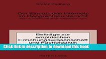 Download Der Einsatz des Internets im Geographieunterricht: Meinungsbilder und