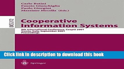 Read Cooperative Information Systems: 9th International Conference, CoopIS 2001, Trento, Italy,