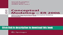 Read Conceptual Modeling - ER 2006: 25th International Conference on Conceptual Modeling, Tucson,