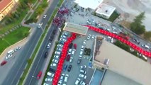150 Metre Türk Bayrağının Altında Yürüyüş