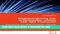 Read Programmierung von Schnittstellen mittels SAP .NET Connector: Anbindung von Web Frontends und
