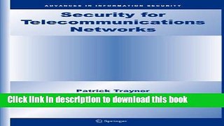 Read Security for Telecommunications Networks PDF Online