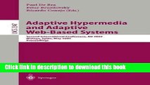 Read Adaptive Hypermedia and Adaptive Web-Based Systems Ebook Free