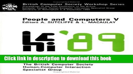 Download Video: Read People and Computers V: Proceedings of the Fifth Conference of the British Computer Society