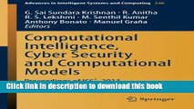 Read Computational Intelligence, Cyber Security and Computational Models: Proceedings of ICC3,