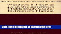 Read Windows NT Server 4.0 in the Enterprise MCSE Study Guide: Instructor s Manual Ebook Free