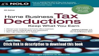 Read Books Home Business Tax Deductions: Keep What You Earn ebook textbooks