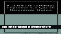 Read Microsoft Internet Explorer 5: Quick reference guide Ebook Free