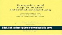 [PDF]  Prospekt- Und Kapitalmarktinformationshaftung: Recht Und Reform in Der Europaischen Union,