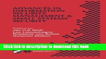Read Advances in Information Security Management   Small Systems Security: IFIP TC11 WG11.1/WG11.2
