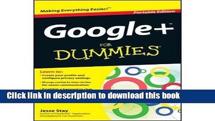 Download Google+ For Dummies Ebook Free