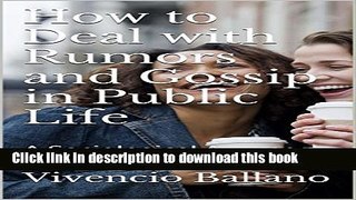 Read How to Deal with Rumors and Gossip in Public Life: A Sociological Approach  Ebook Online