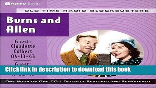 Read Book Radio Shows: Burns   Allen (Old-Time Radio Blockbusters 1-Hour Collections) E-Book Free